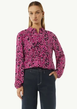 Gemusterte Hemdbluse mit elastischen Bündchen-Comma Sale