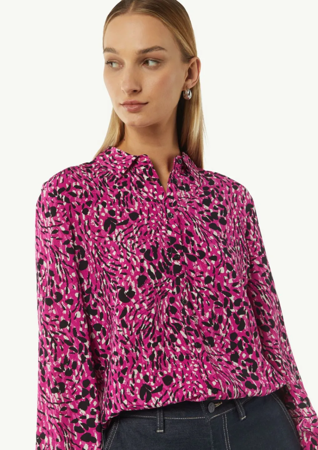 Gemusterte Hemdbluse mit elastischen Bündchen-Comma Sale
