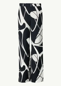 Gemusterte Palazzo-Hose aus Viskosemix-Comma Discount