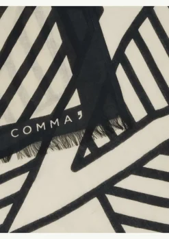 Gemusterter Fransenschal aus Modalmix-Comma Clearance