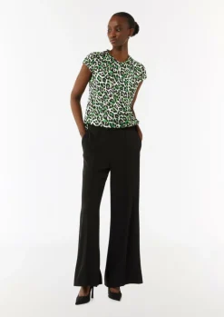 Gemusterte Satinbluse mit Raffung-Comma Fashion