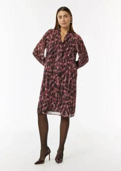 Gemustertes Chiffonkleid mit Schluppe-Comma Online