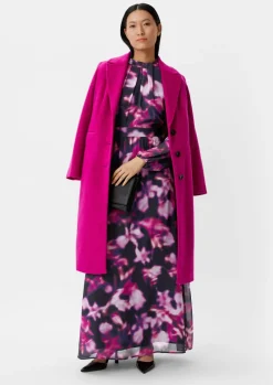 Gemustertes Chiffonkleid mit Drapierung-Comma New