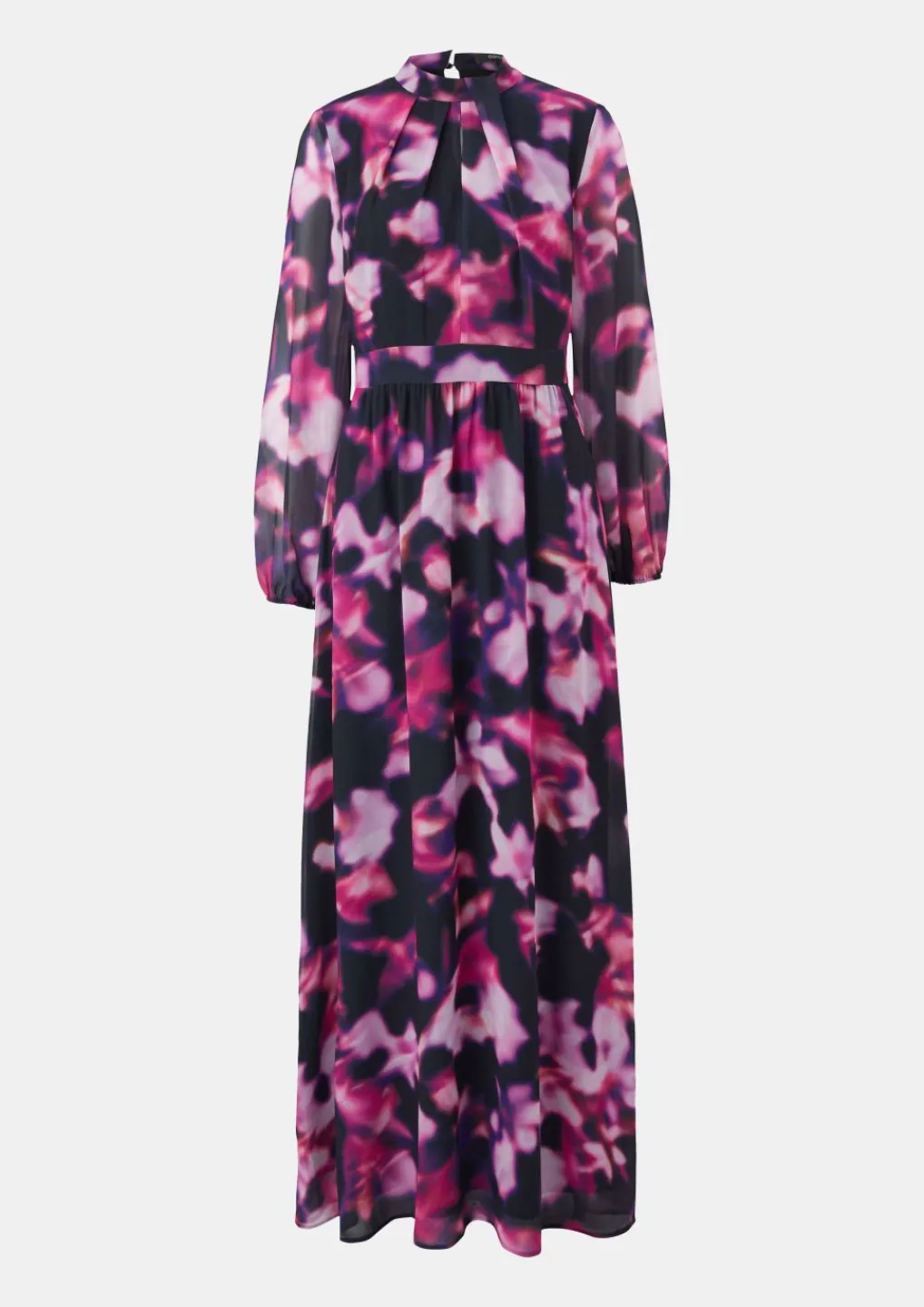 Gemustertes Chiffonkleid mit Drapierung-Comma New