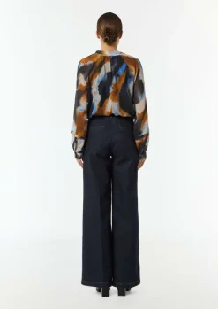 Gemusterte Schluppenbluse aus Chiffon-Comma Clearance