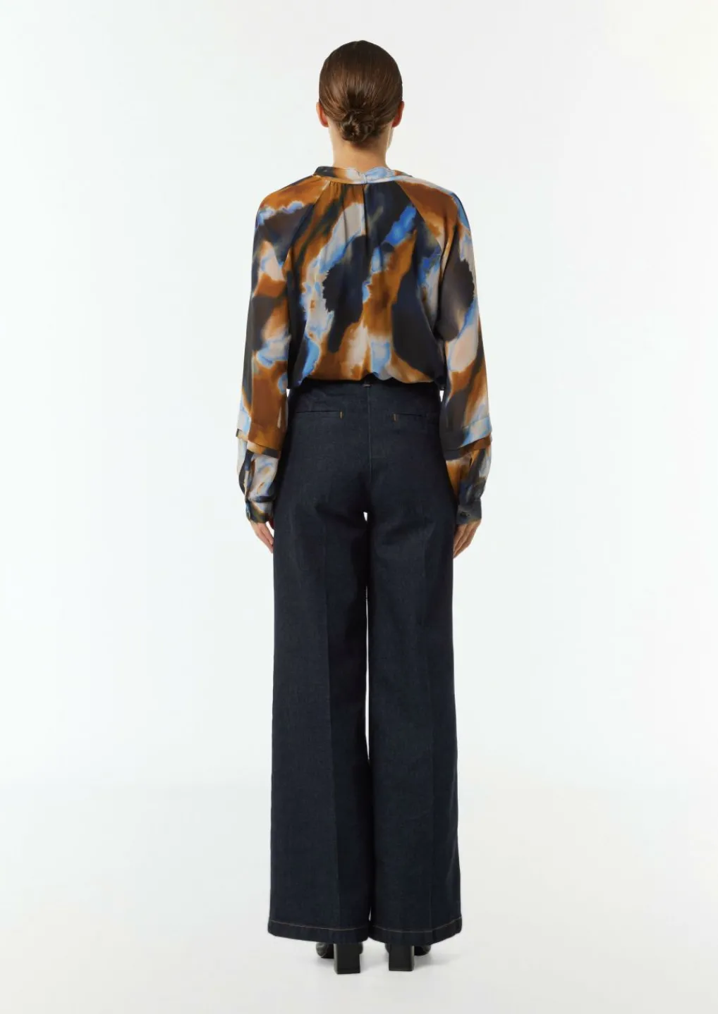 Gemusterte Schluppenbluse aus Chiffon-Comma Clearance