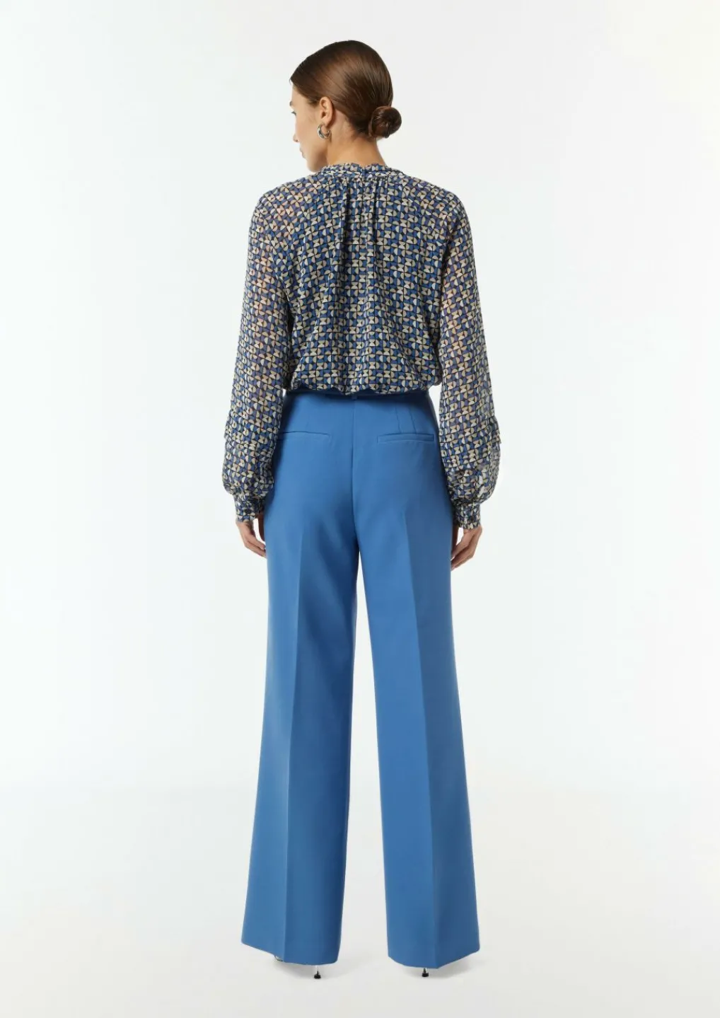 Gemusterte Schluppenbluse aus Chiffon-Comma Online