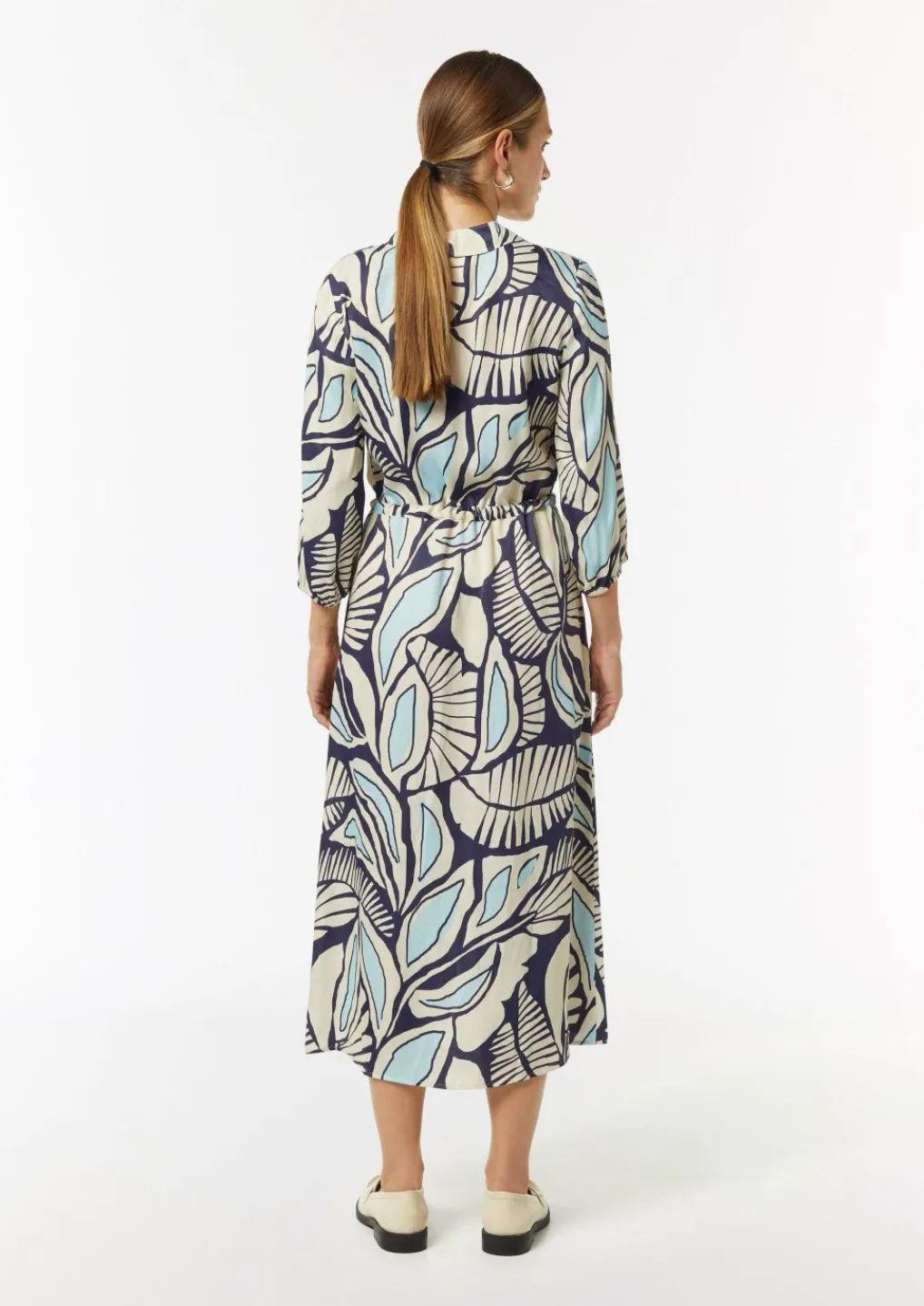 Gemustertes Hemdblusenkleid mit Tunnelzug-Comma Best