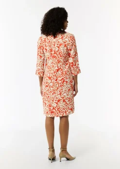 Gemustertes Kleid aus Crêpe-Comma Sale