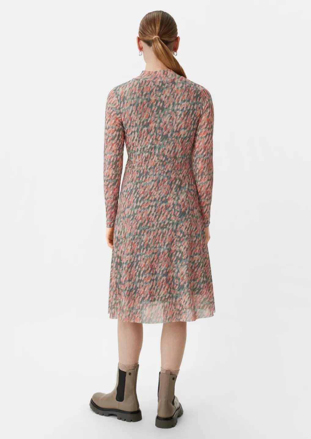 Gemustertes Kleid aus Mesh-Comma Clearance