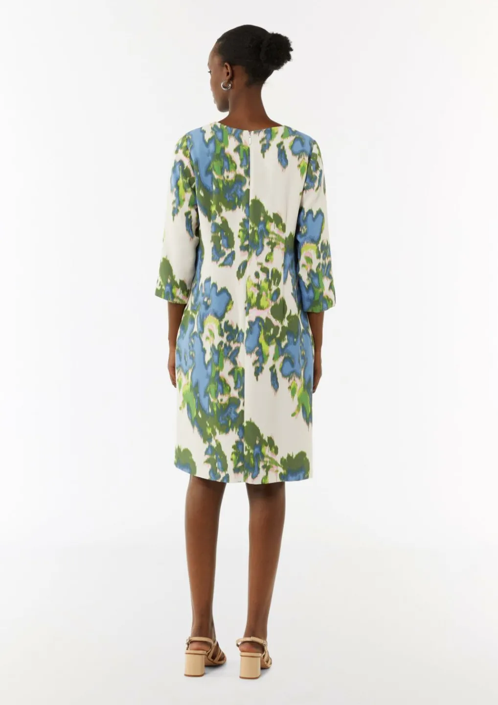 Gemustertes Kleid mit Eingrifftaschen-Comma Online