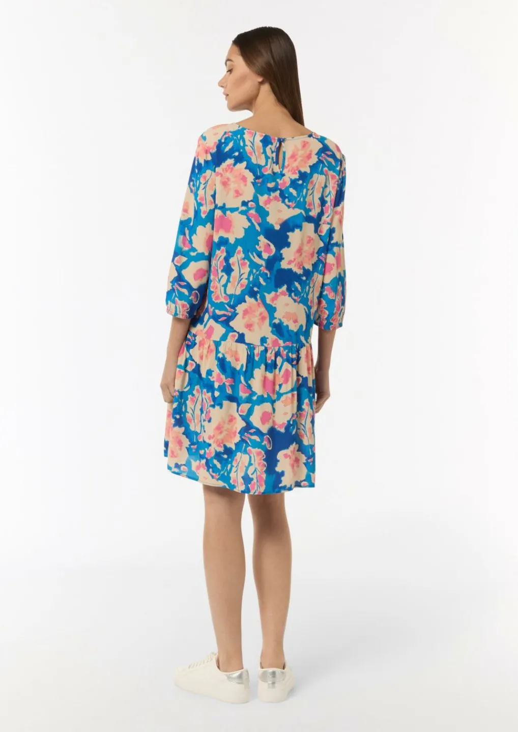 Gemustertes Kleid mit Raffung-Comma Best