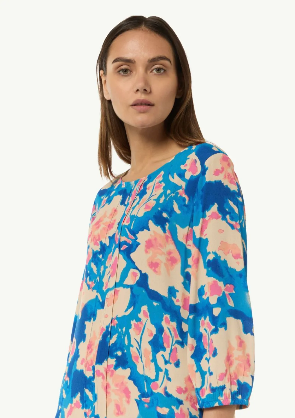 Gemustertes Kleid mit Raffung-Comma Best