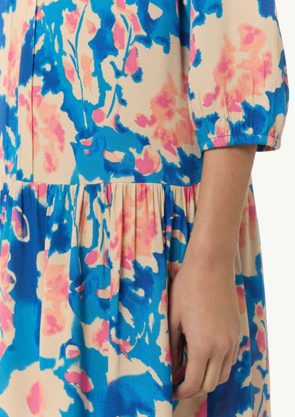 Gemustertes Kleid mit Raffung-Comma Best