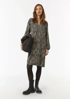 Gemustertes Kleid mit Tunika-Ausschnitt-Comma Online