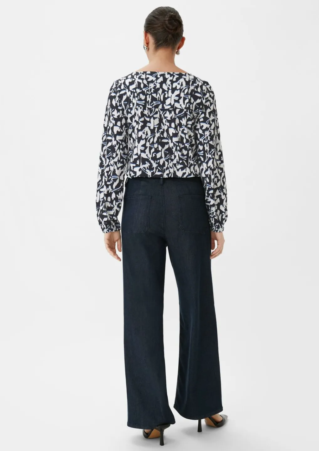 Gemustertes Longsleeve mit Raffung-Comma Discount
