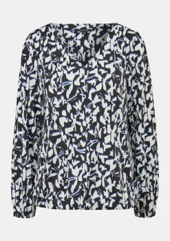 Gemustertes Longsleeve mit Raffung-Comma Discount