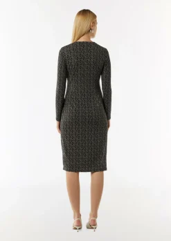 Gemustertes Midi-Kleid in Wickeloptik-Comma Online