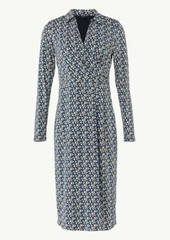 Gemustertes Midikleid in Wickeloptik-Comma Clearance