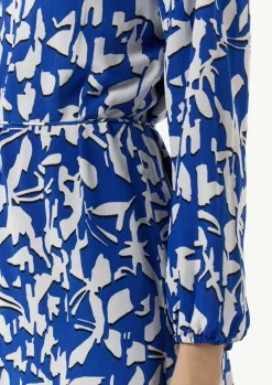 Gemustertes Midi-Kleid mit Faltenausschnitt-Comma Best
