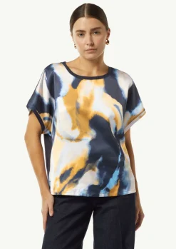 Gemustertes T-Shirt im Fabricmix-Comma Sale