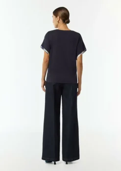 Gemustertes T-Shirt im Fabricmix-Comma Sale
