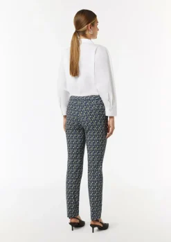 Gemusterte Viskosestretch-Hose im Slim Fit-Comma Fashion