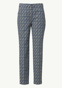 Gemusterte Viskosestretch-Hose im Slim Fit-Comma Fashion