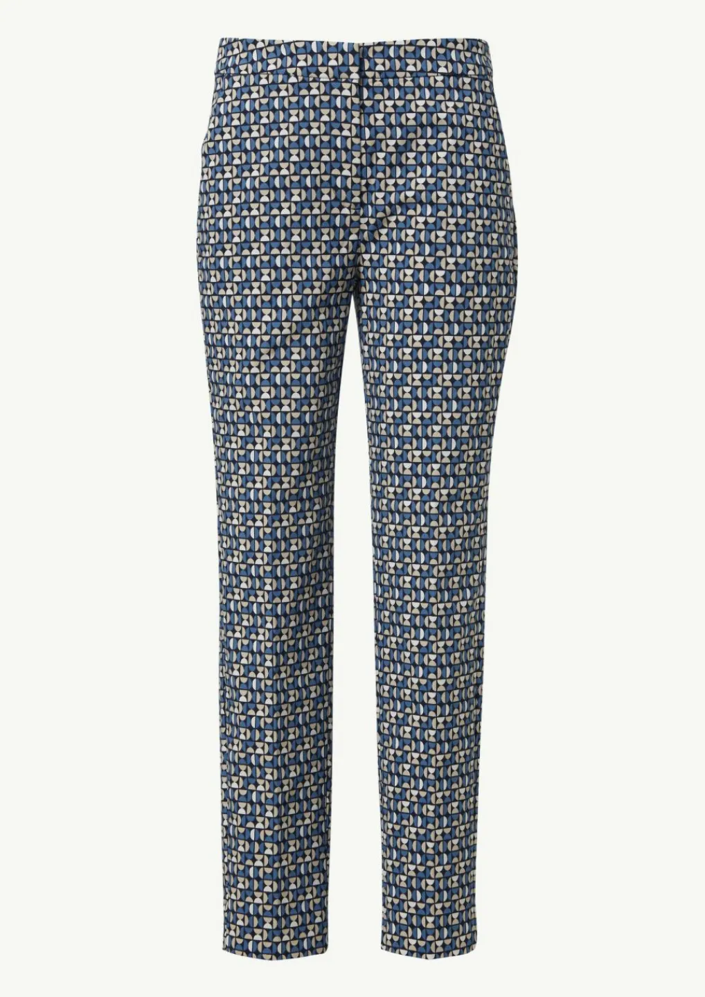 Gemusterte Viskosestretch-Hose im Slim Fit-Comma Fashion