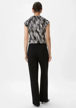 Geraffte Bluse mit All-over-Print-Comma Fashion