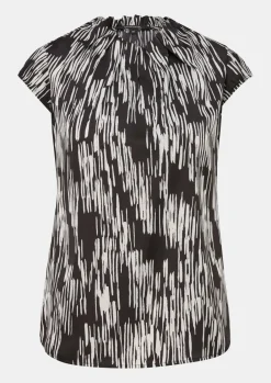 Geraffte Bluse mit All-over-Print-Comma Fashion