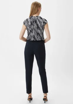 Geraffte Bluse mit All-over-Print-Comma New