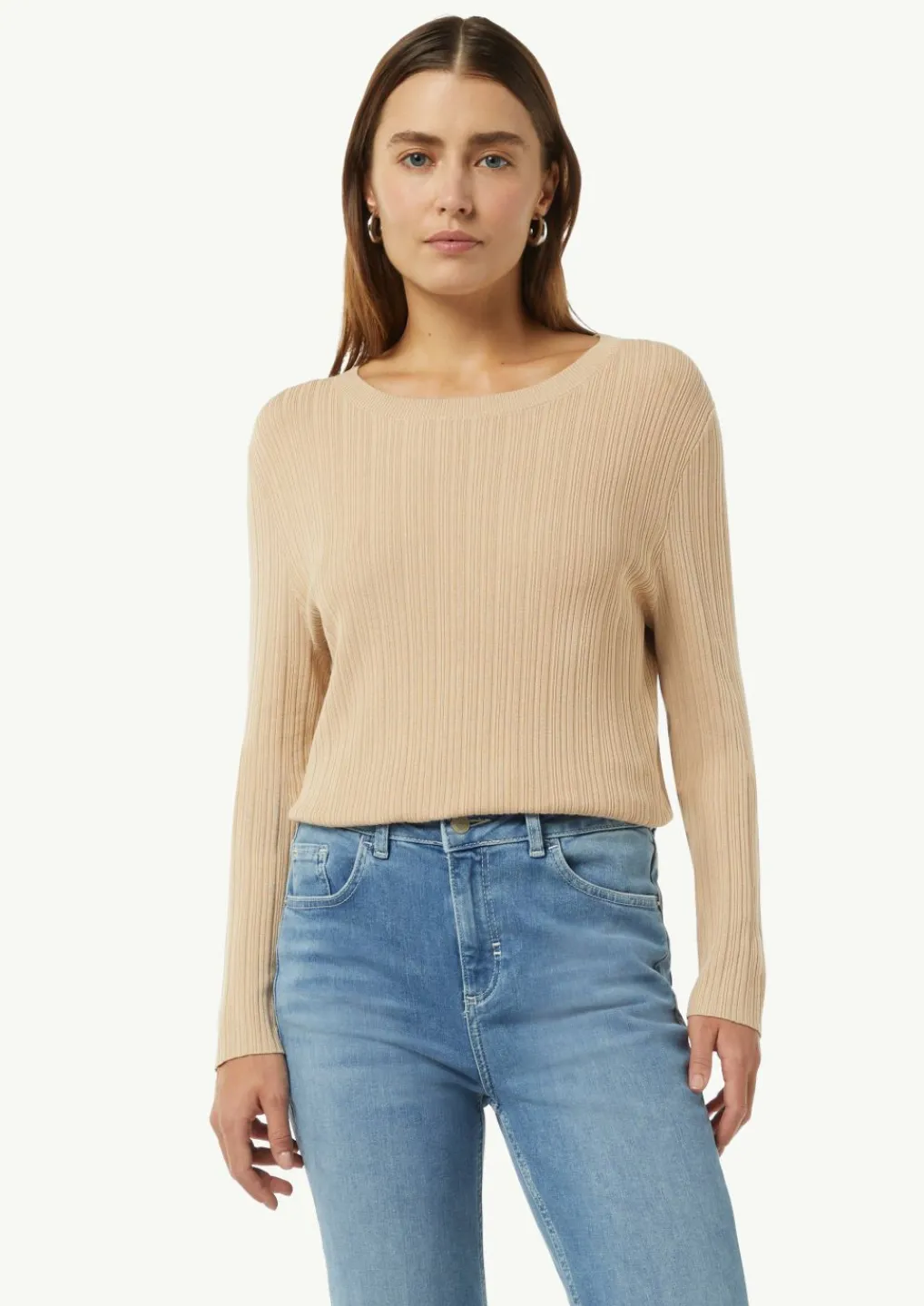 Gerippter Feinstrickpullover aus Viskosemix-Comma New