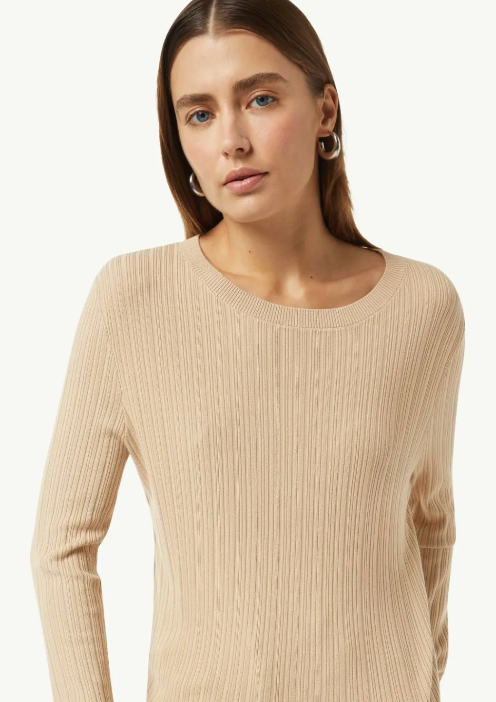 Gerippter Feinstrickpullover aus Viskosemix-Comma New