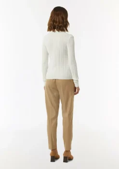 Gerippter Pullover mit Polokragen im Slim Fit-Comma Fashion