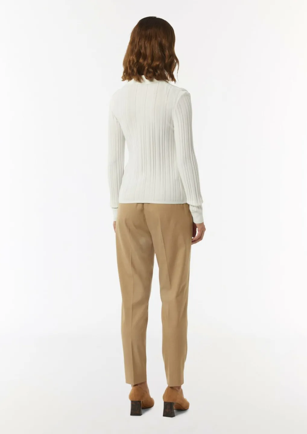 Gerippter Pullover mit Polokragen im Slim Fit-Comma Fashion