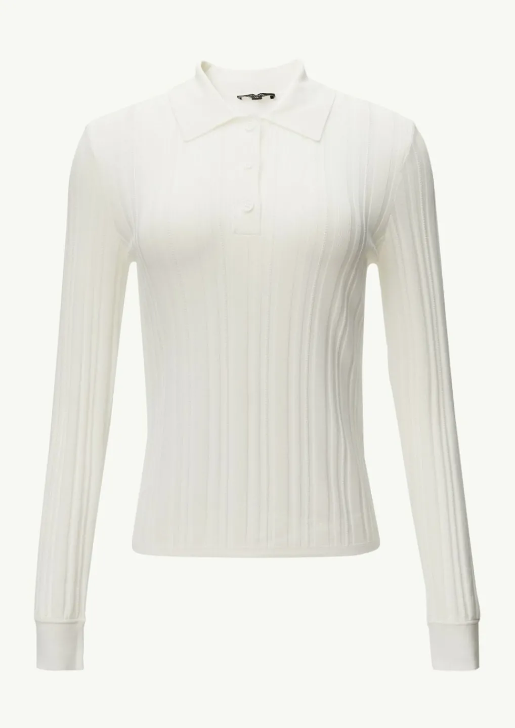 Gerippter Pullover mit Polokragen im Slim Fit-Comma Fashion