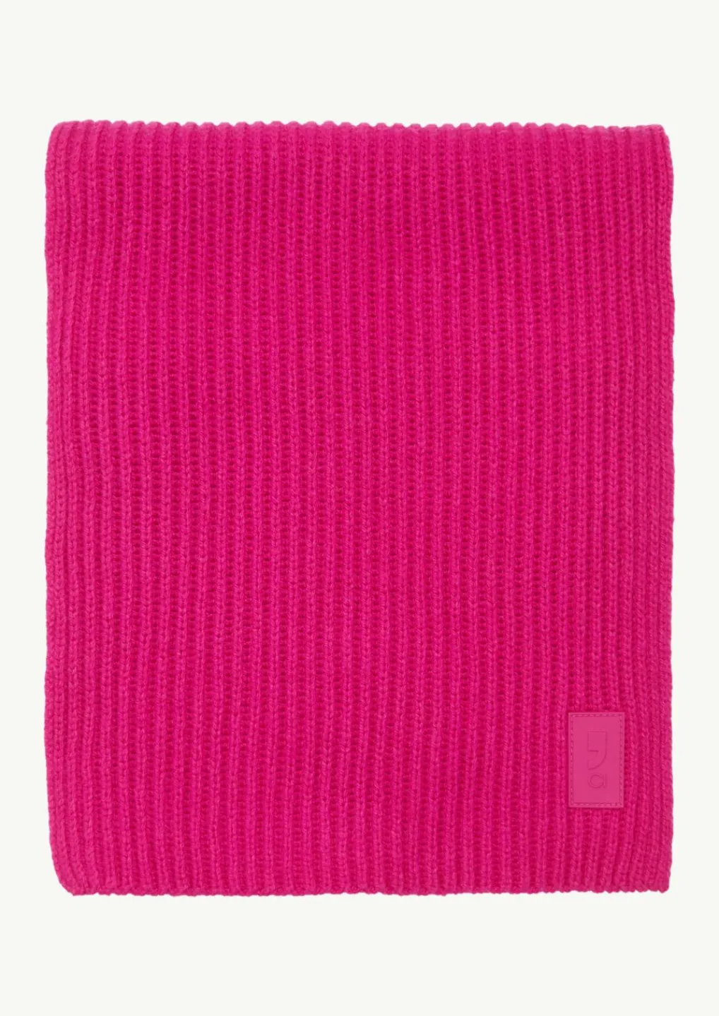 Gerippter Schal mit Label-Patch aus Wollmix-Comma New