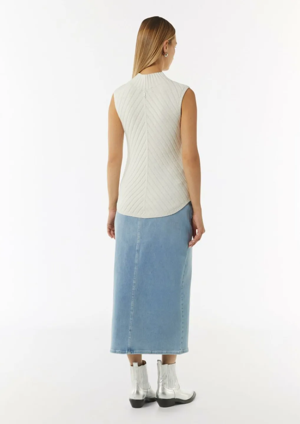 Gerippter Strickpullunder mit Stehkragen-Comma Online