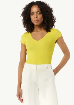 Geripptes Stricktop im Skinny Fit-Comma Hot