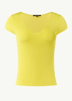 Geripptes Stricktop im Skinny Fit-Comma Hot