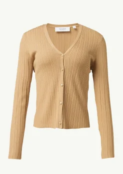 Gerippte Strickjacke im Slim Fit-Comma Best