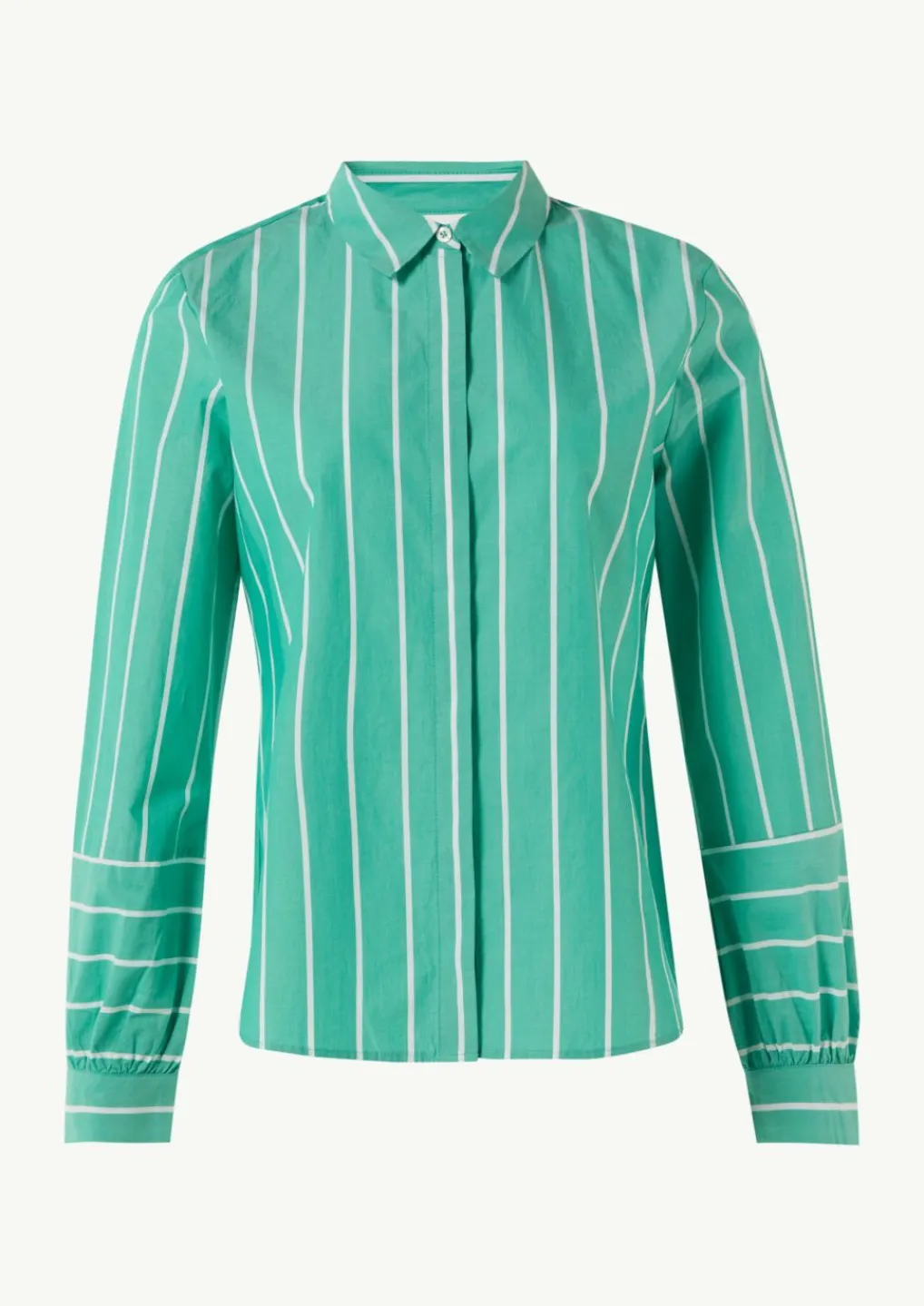 Gestreifte Hemdbluse mit Manschetten und Teilungsnaht-Comma Best