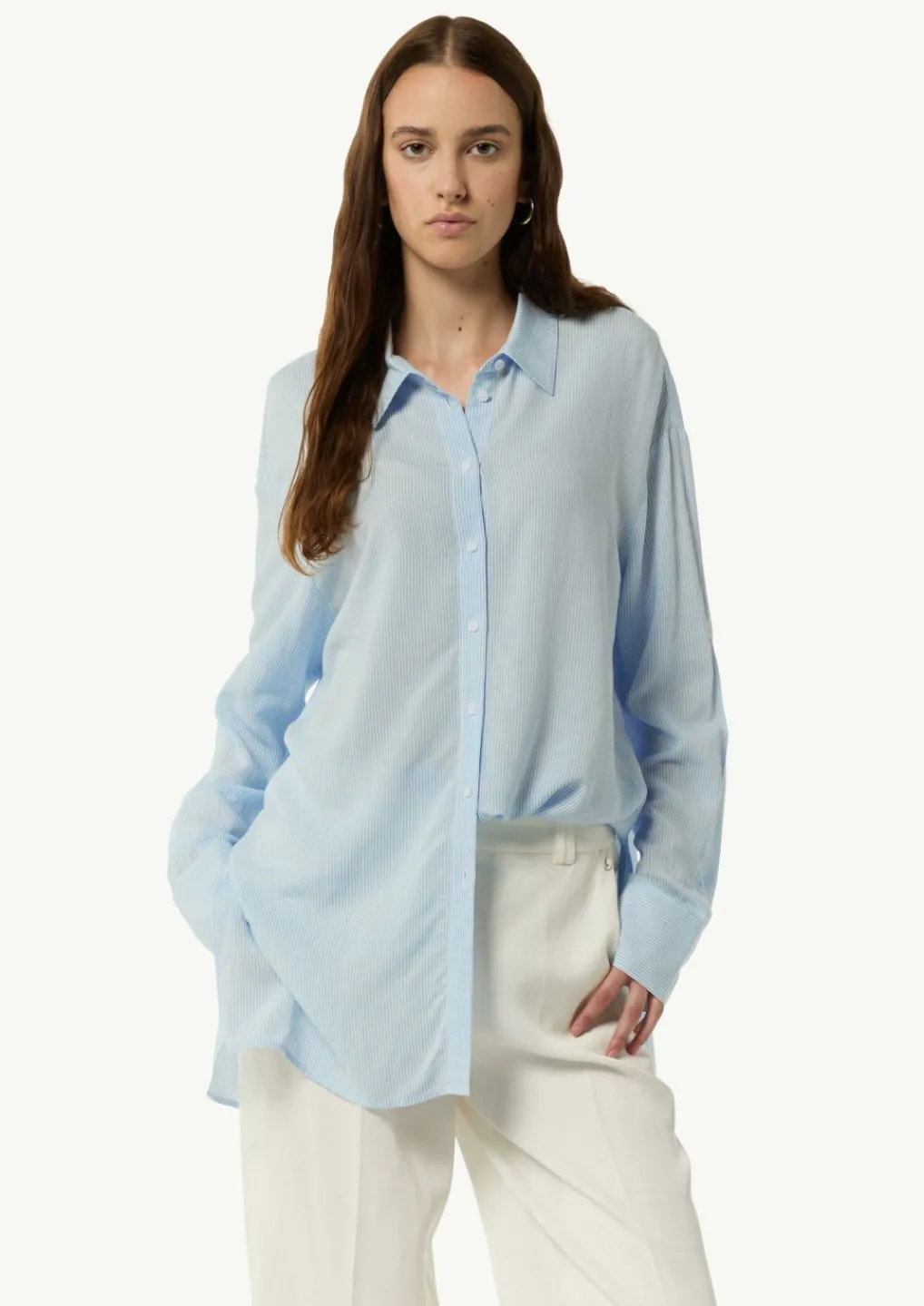 Gestreifte Longbluse im Loose Fit-Comma Hot