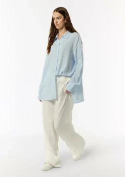 Gestreifte Longbluse im Loose Fit-Comma Hot