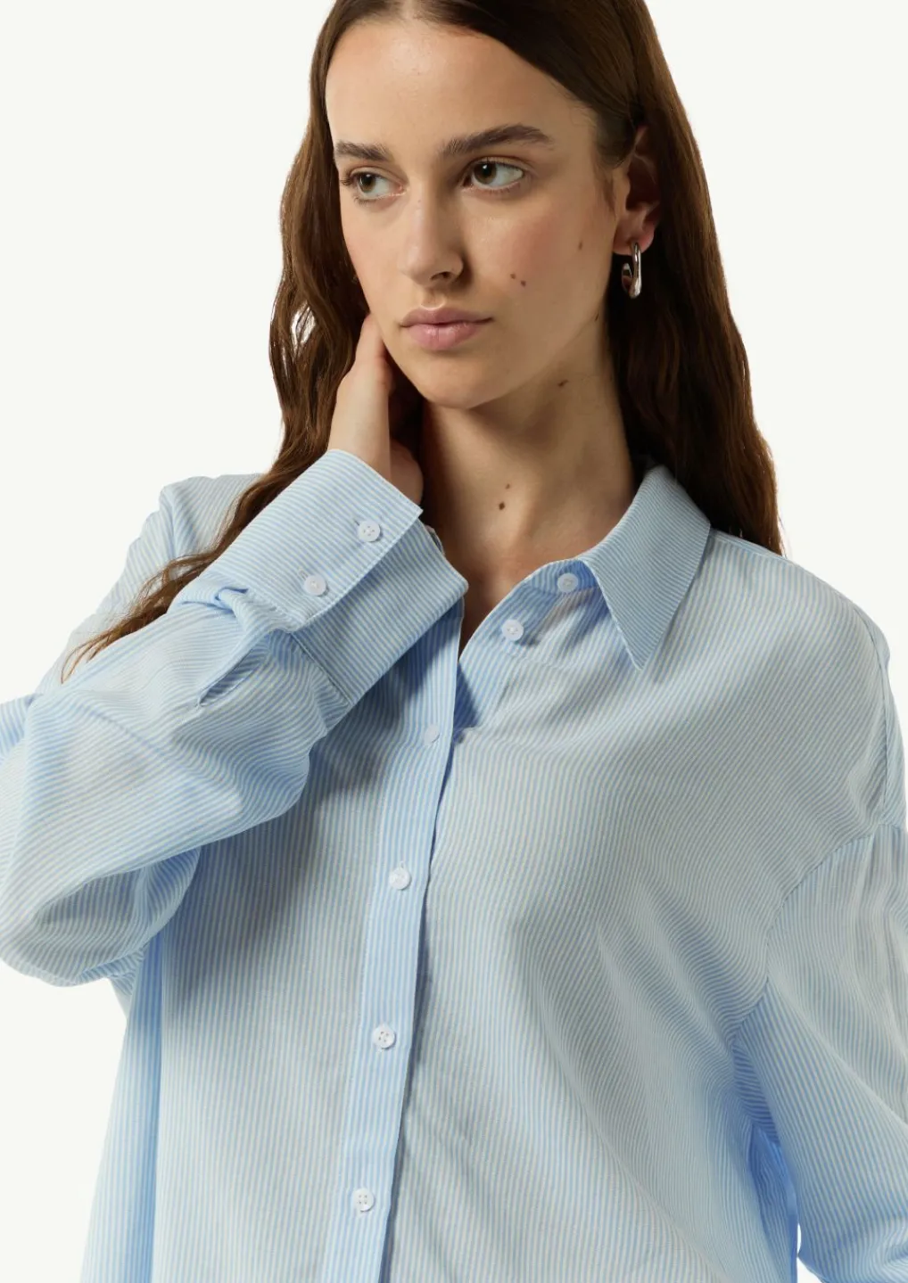 Gestreifte Longbluse im Loose Fit-Comma Hot