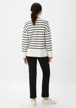 Gestreifter Feinstrickpullover-Comma Online