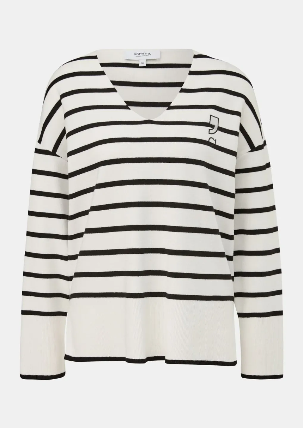 Gestreifter Feinstrickpullover-Comma Online
