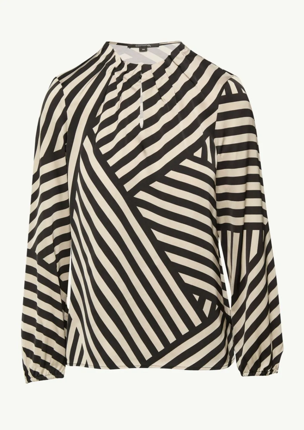 Gestreifte Satinbluse mit Raffung-Comma Online
