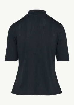 Gestreiftes Jersey-Shirt mit Stehkragen-Comma Hot